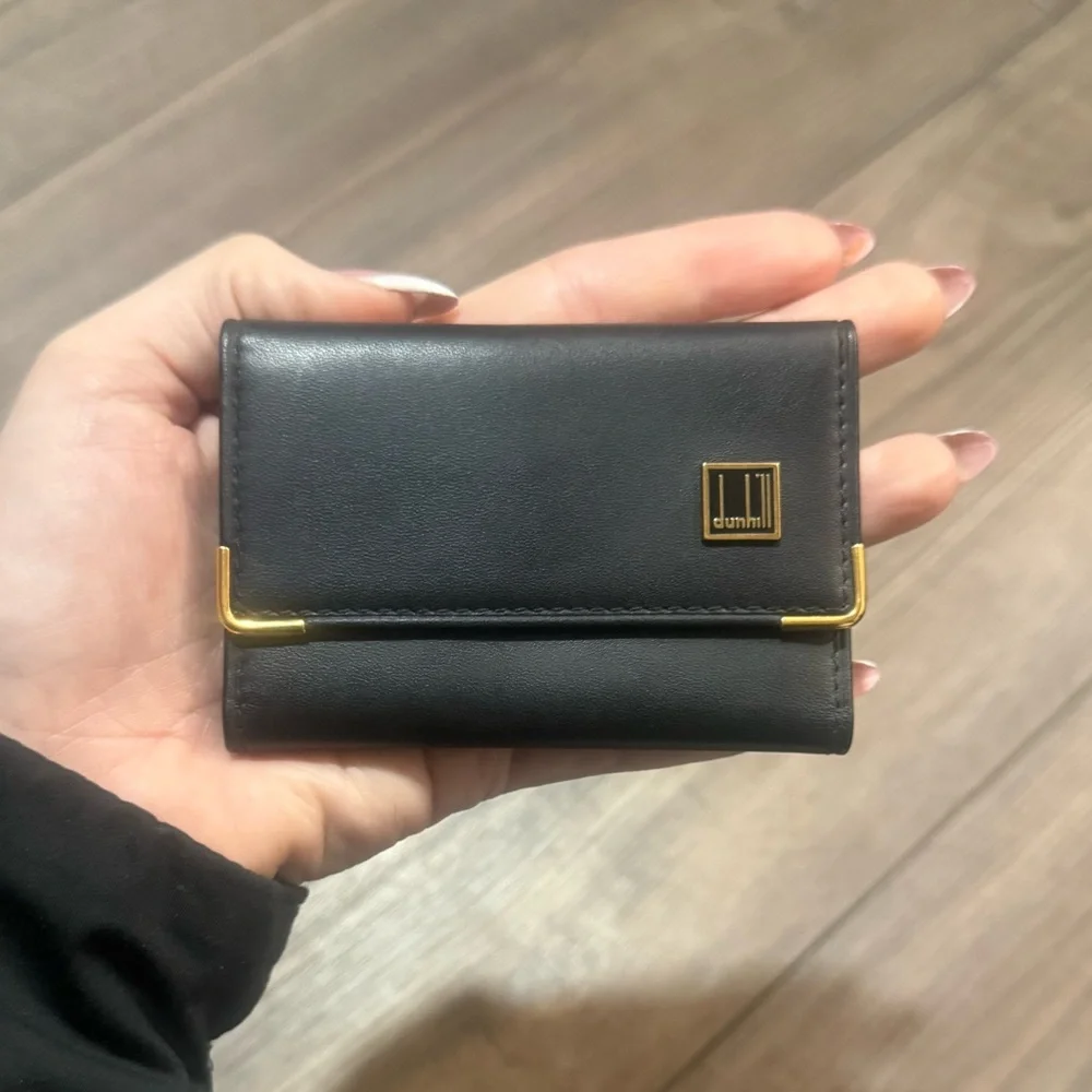 Vintage Dunhill Leather Card Holder & Key Holder Set Trim Made In Spain